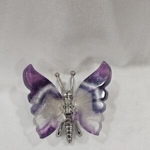 Rainbow Fluorite Crystal Butterfly